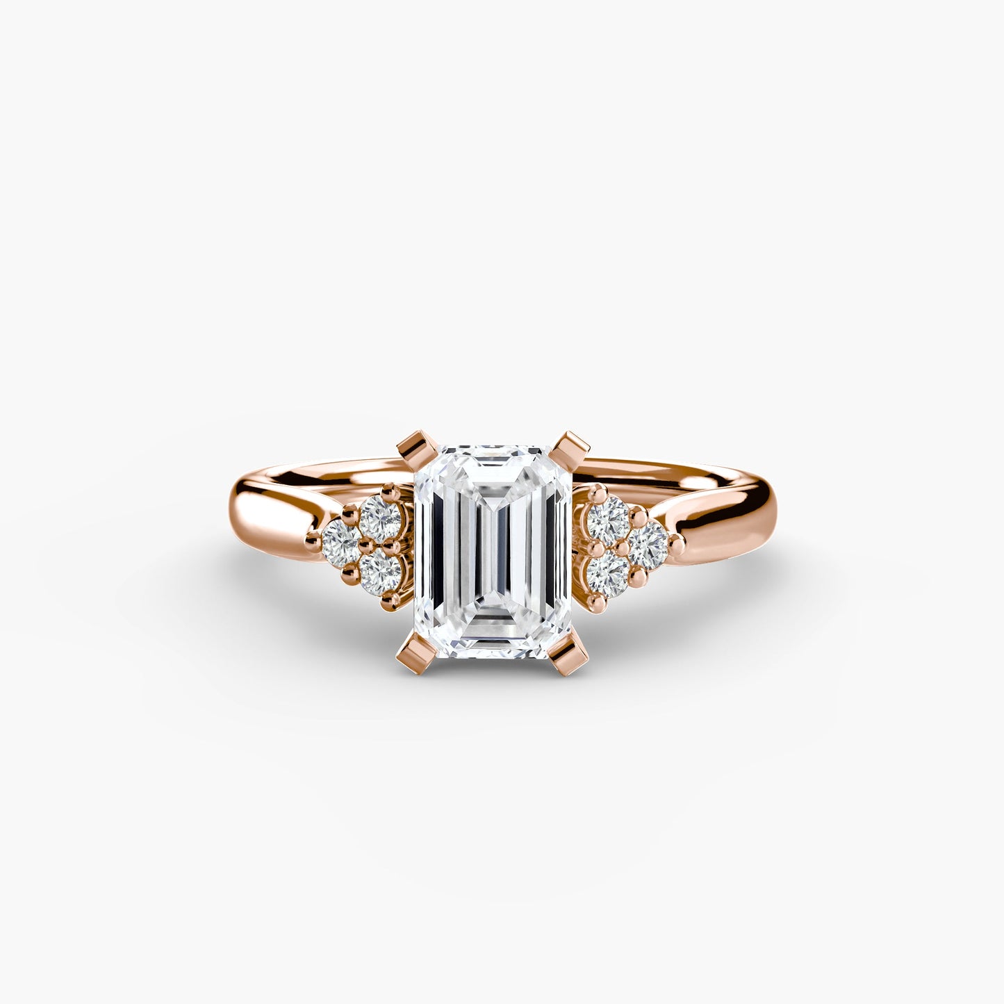 Solitaire with Cluster Shoulders 2 - AYKA JEWELS