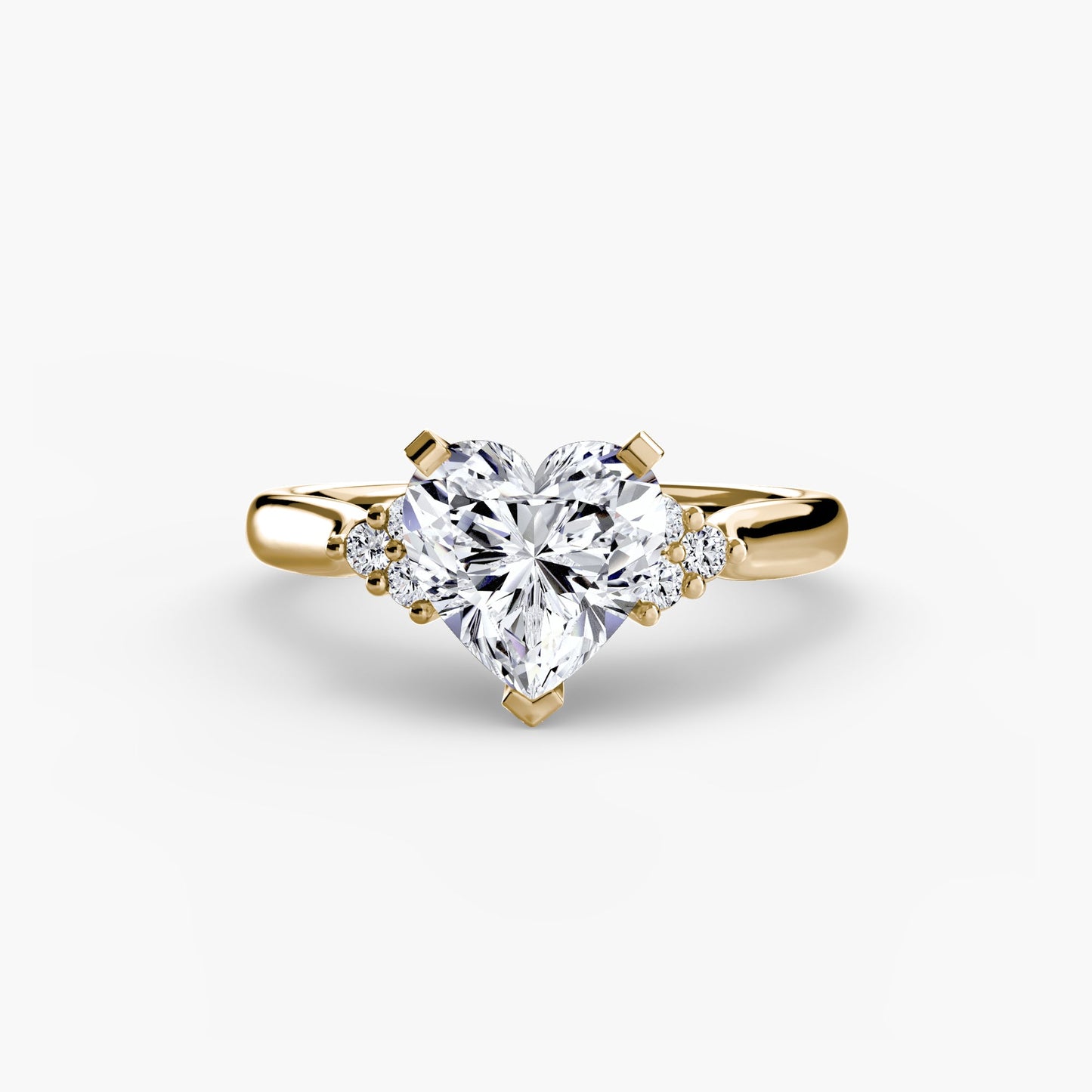 Solitaire with Cluster Shoulders 2 - AYKA JEWELS
