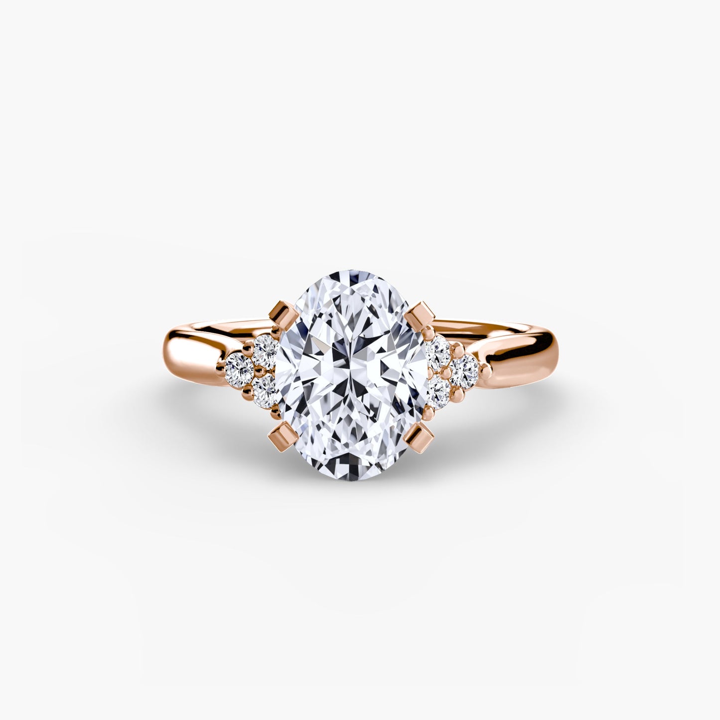 Solitaire with Cluster Shoulders 2 - AYKA JEWELS