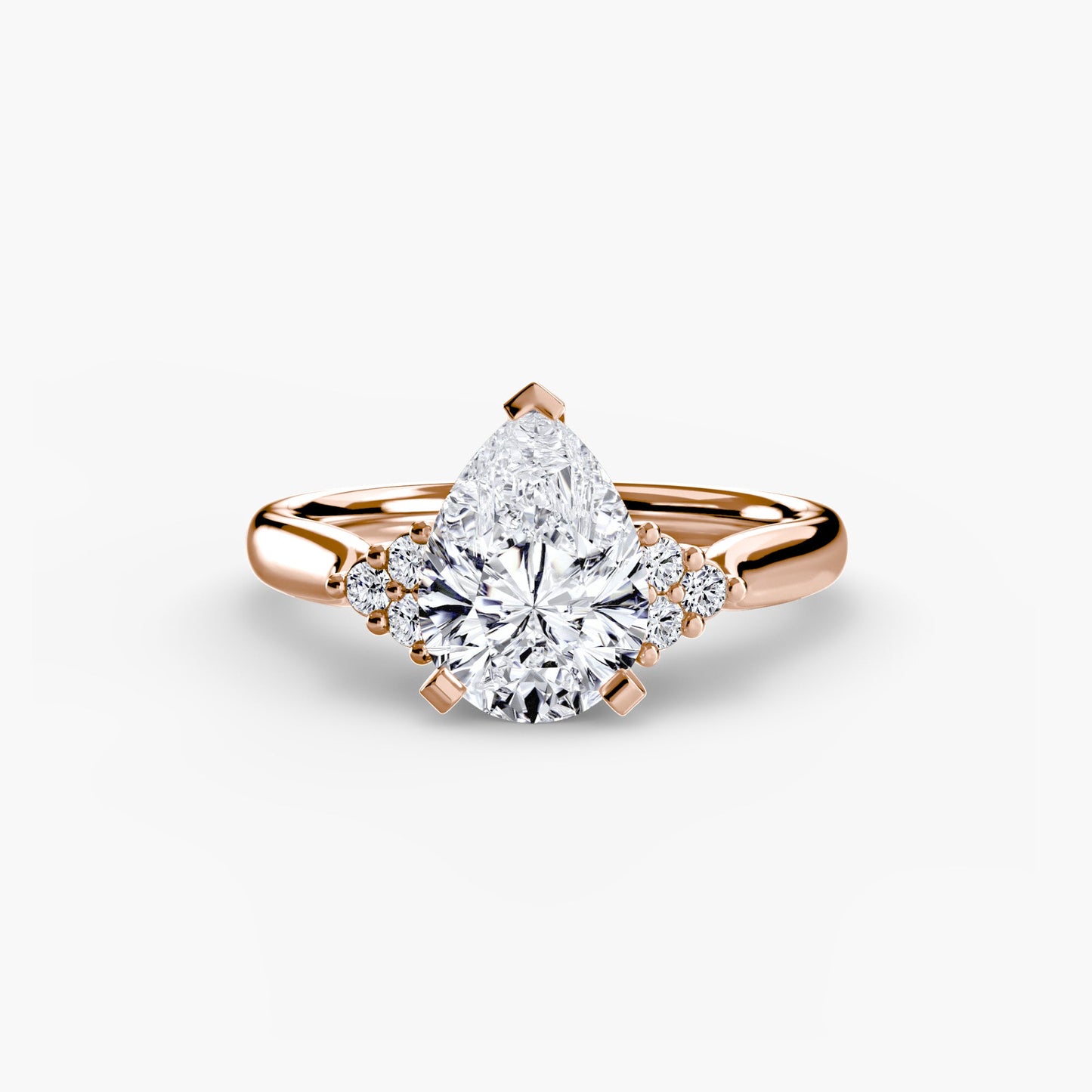 Solitaire with Cluster Shoulders 2 - AYKA JEWELS