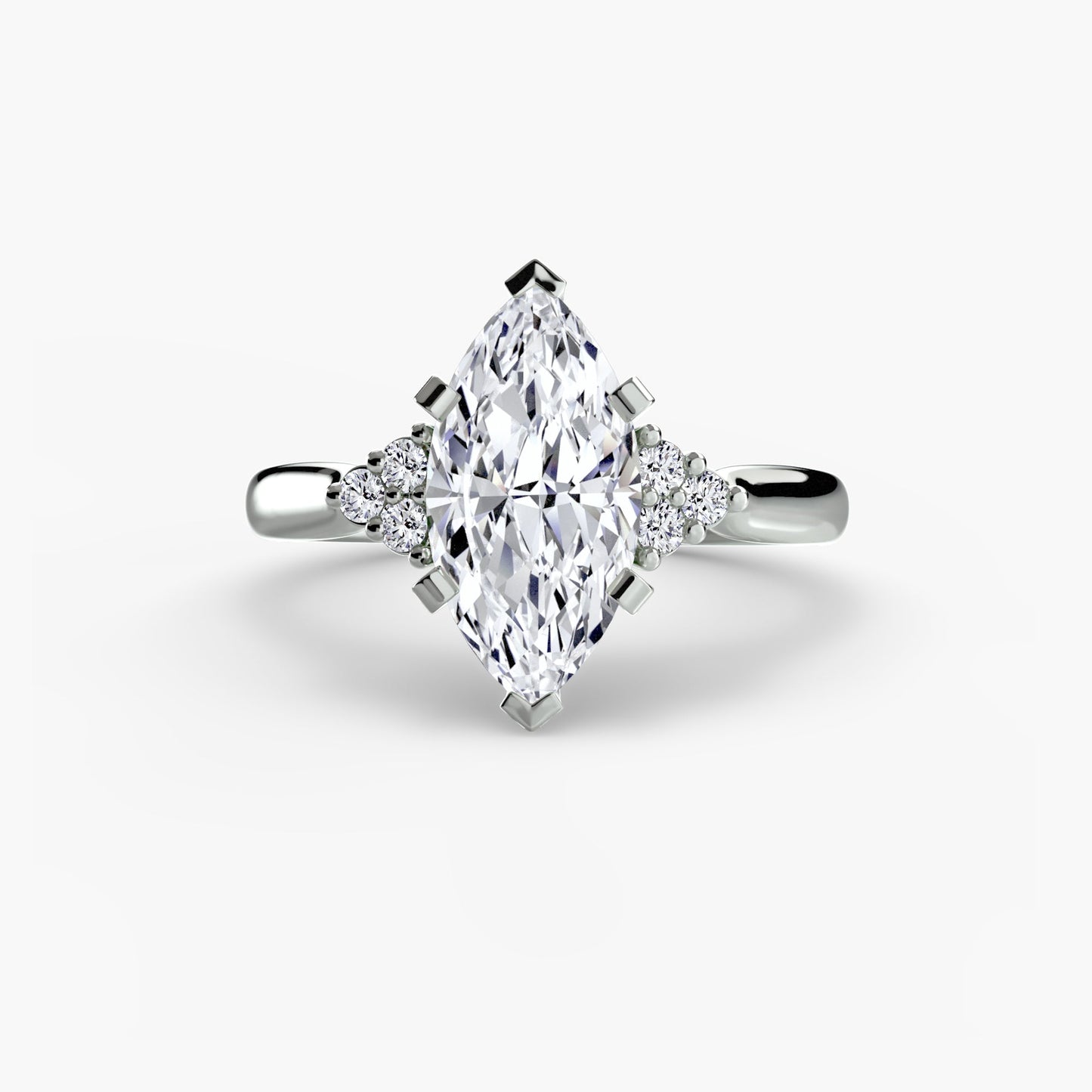 Solitaire with Cluster Shoulders 2 - AYKA JEWELS