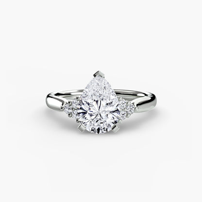 Solitaire with Cluster Shoulders 2 - AYKA JEWELS