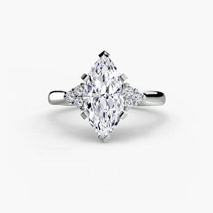 Solitaire with Cluster Shoulders 2 - AYKA JEWELS