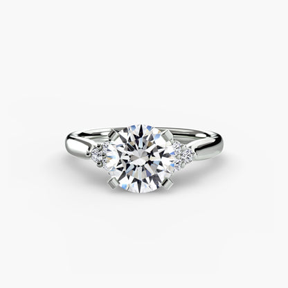 Solitaire with Cluster Shoulders 2 - AYKA JEWELS