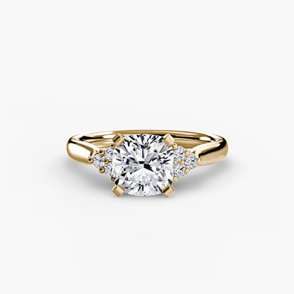 Solitaire with Cluster Shoulders 2 - AYKA JEWELS