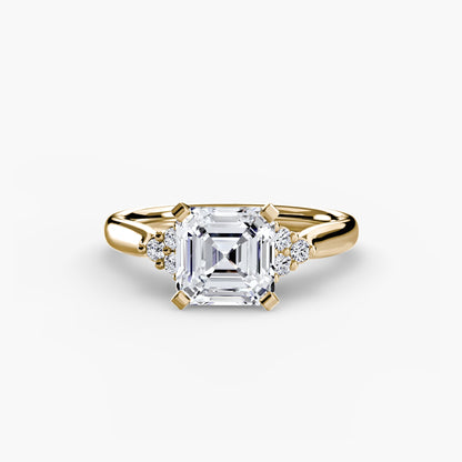 Solitaire with Cluster Shoulders 2 - AYKA JEWELS
