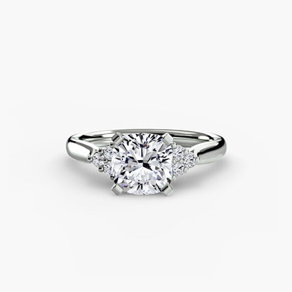 Solitaire with Cluster Shoulders 2 - AYKA JEWELS