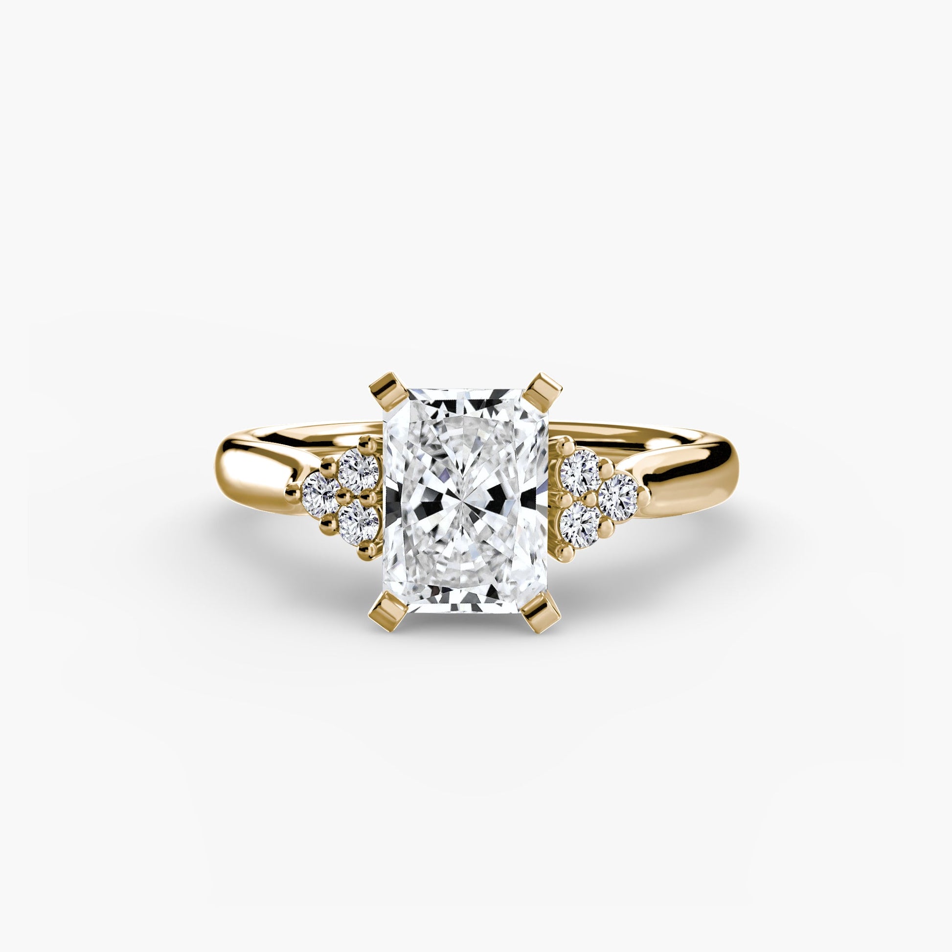 Solitaire with Cluster Shoulders 2 - AYKA JEWELS
