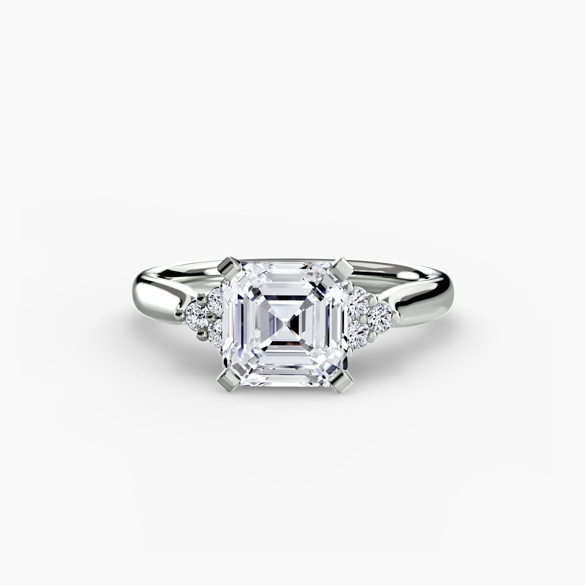 Solitaire with Cluster Shoulders 2 - AYKA JEWELS