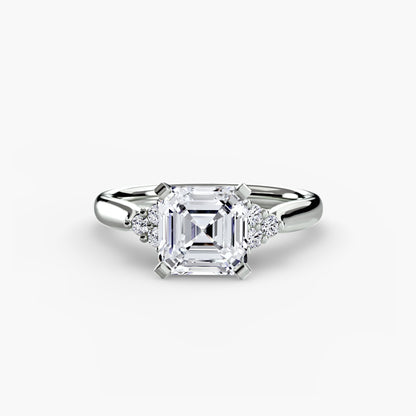 Solitaire with Cluster Shoulders 2 - AYKA JEWELS