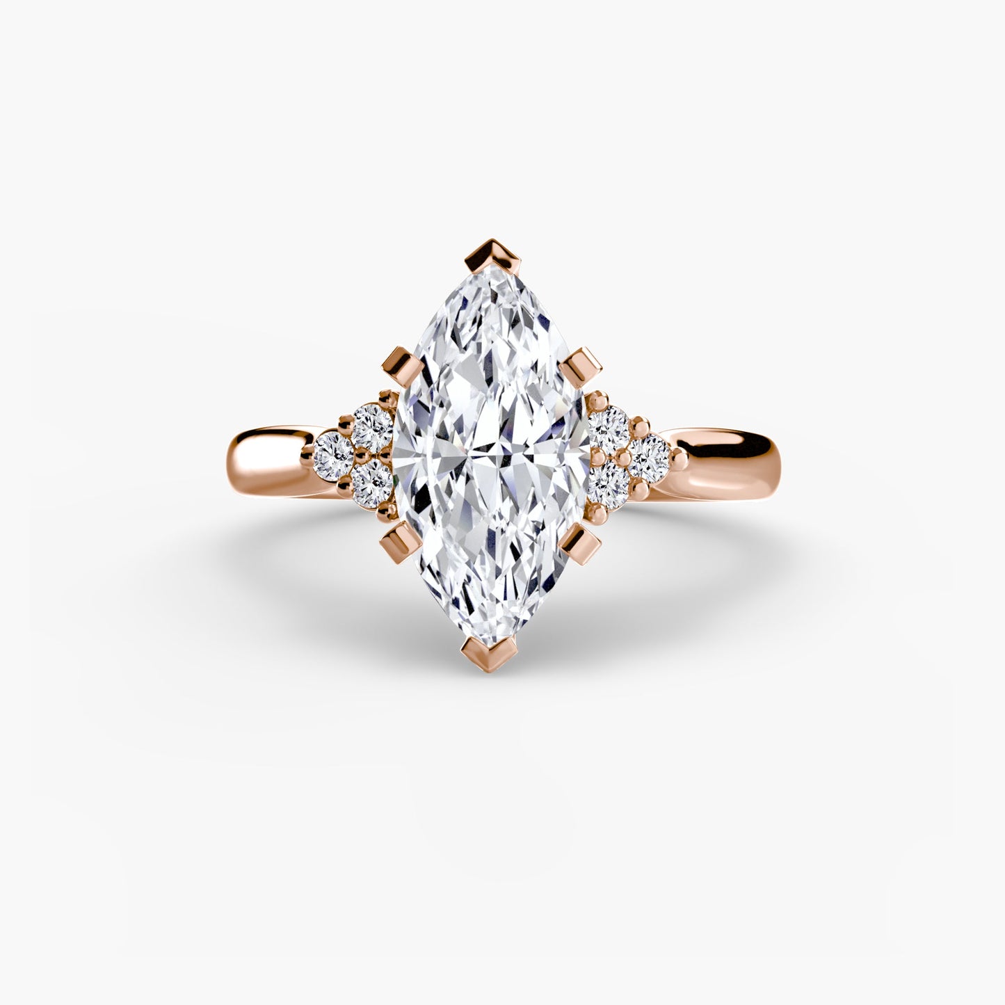 Solitaire with Cluster Shoulders 2 - AYKA JEWELS