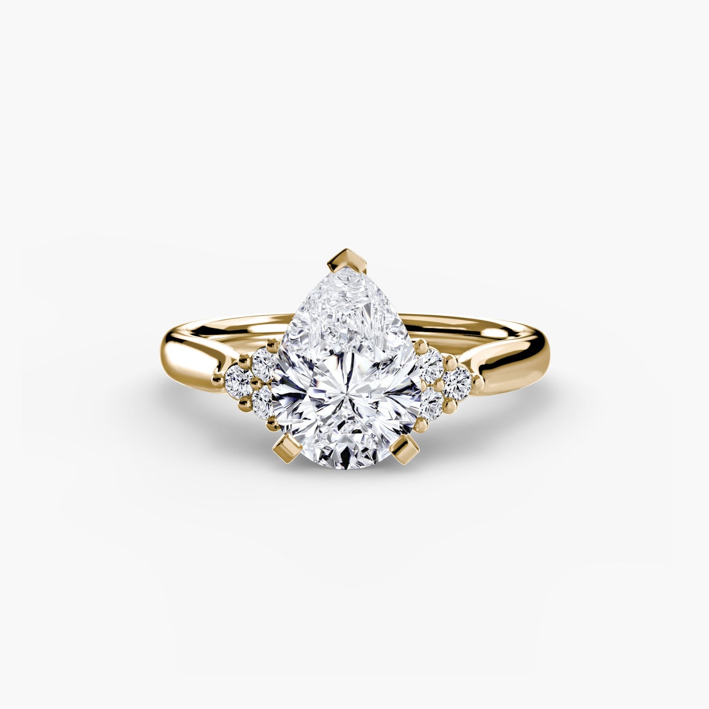 Solitaire with Cluster Shoulders 2 - AYKA JEWELS
