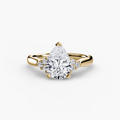 Solitaire with Cluster Shoulders 2 - AYKA JEWELS