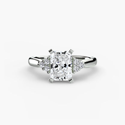 Solitaire with Cluster Shoulders 2 - AYKA JEWELS