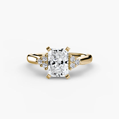 Solitaire with Cluster Shoulders 2 - AYKA JEWELS