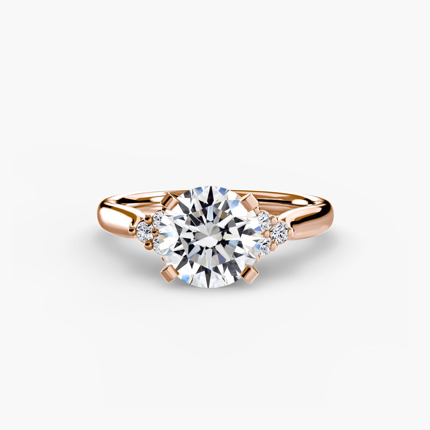 Solitaire with Cluster Shoulders 2 - AYKA JEWELS