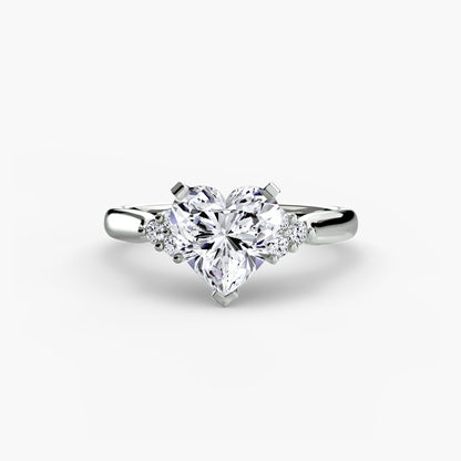 Solitaire with Cluster Shoulders 2 - AYKA JEWELS
