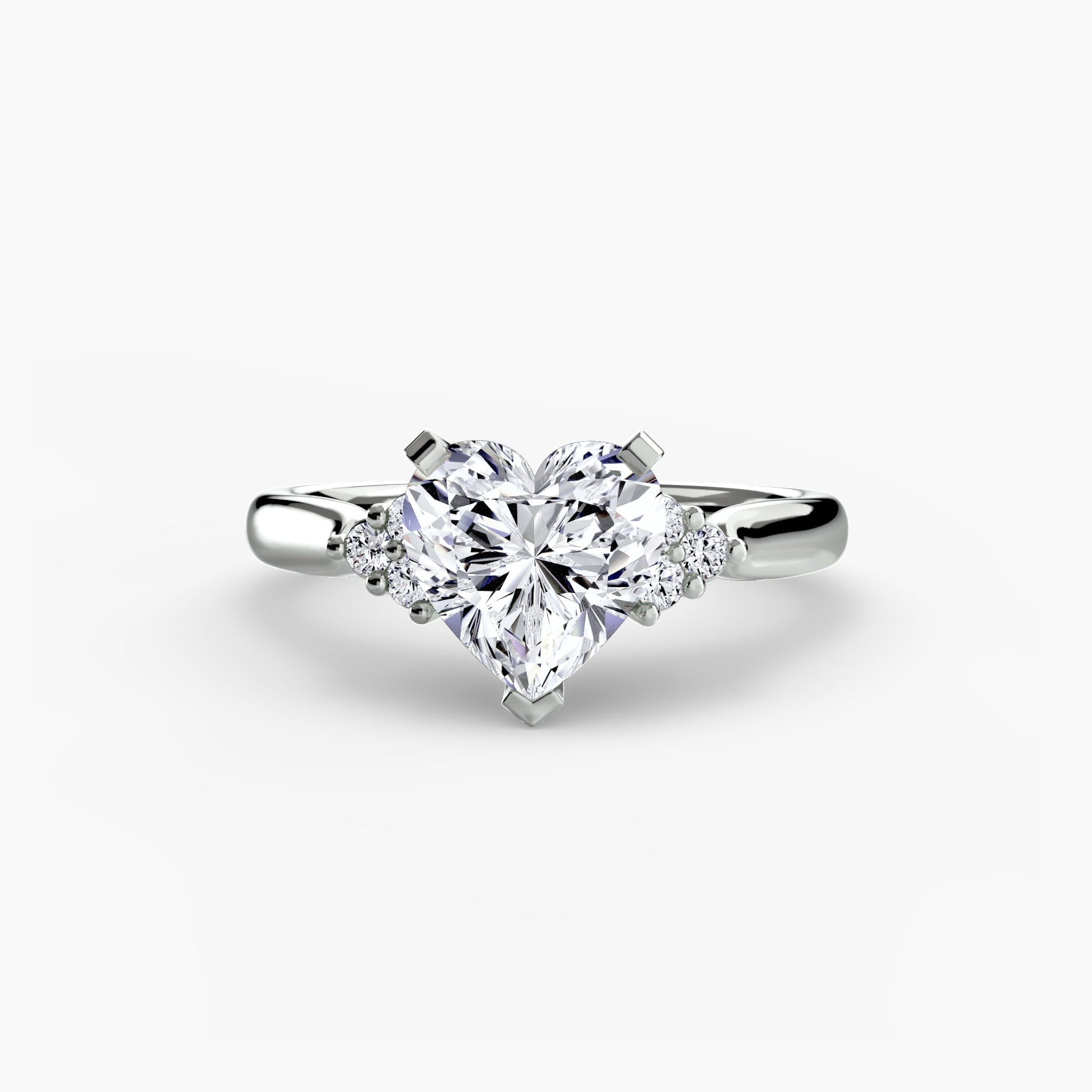 Solitaire with Cluster Shoulders 2 - AYKA JEWELS