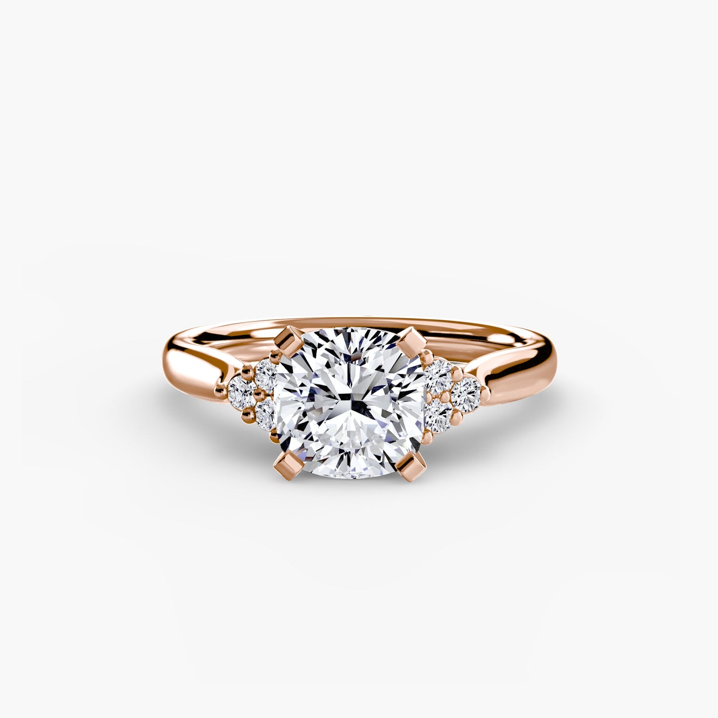 Solitaire with Cluster Shoulders 2 - AYKA JEWELS