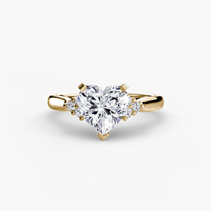 Solitaire with Cluster Shoulders 2 - AYKA JEWELS