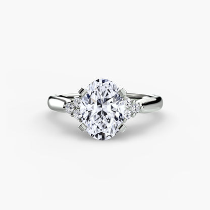 Solitaire with Cluster Shoulders 2 - AYKA JEWELS