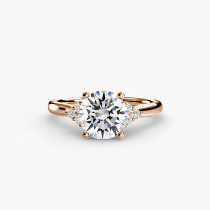 Solitaire with Cluster Shoulders - AYKA JEWELS