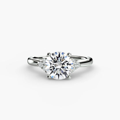 Solitaire with Cluster Shoulders - AYKA JEWELS