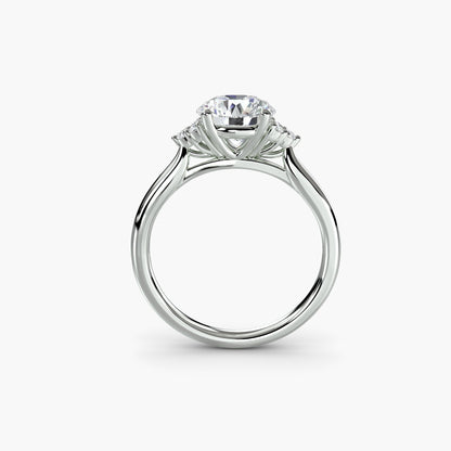 Solitaire with Cluster Shoulders - AYKA JEWELS