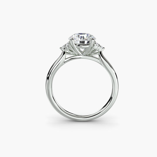 Solitaire with Cluster Shoulders - AYKA JEWELS