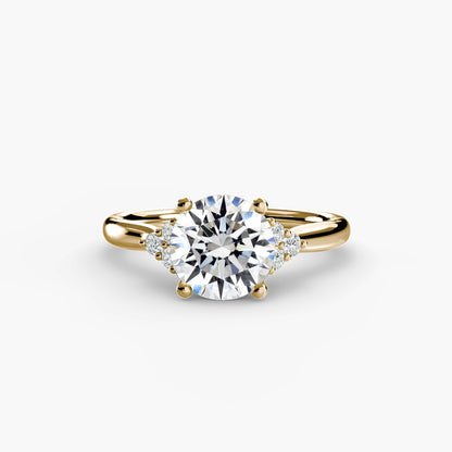 Solitaire with Cluster Shoulders - AYKA JEWELS