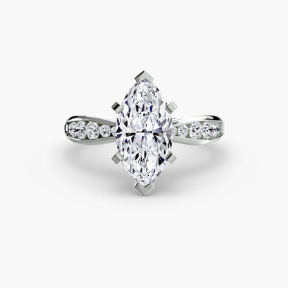 Solitaire with Pavé 3 - AYKA JEWELS
