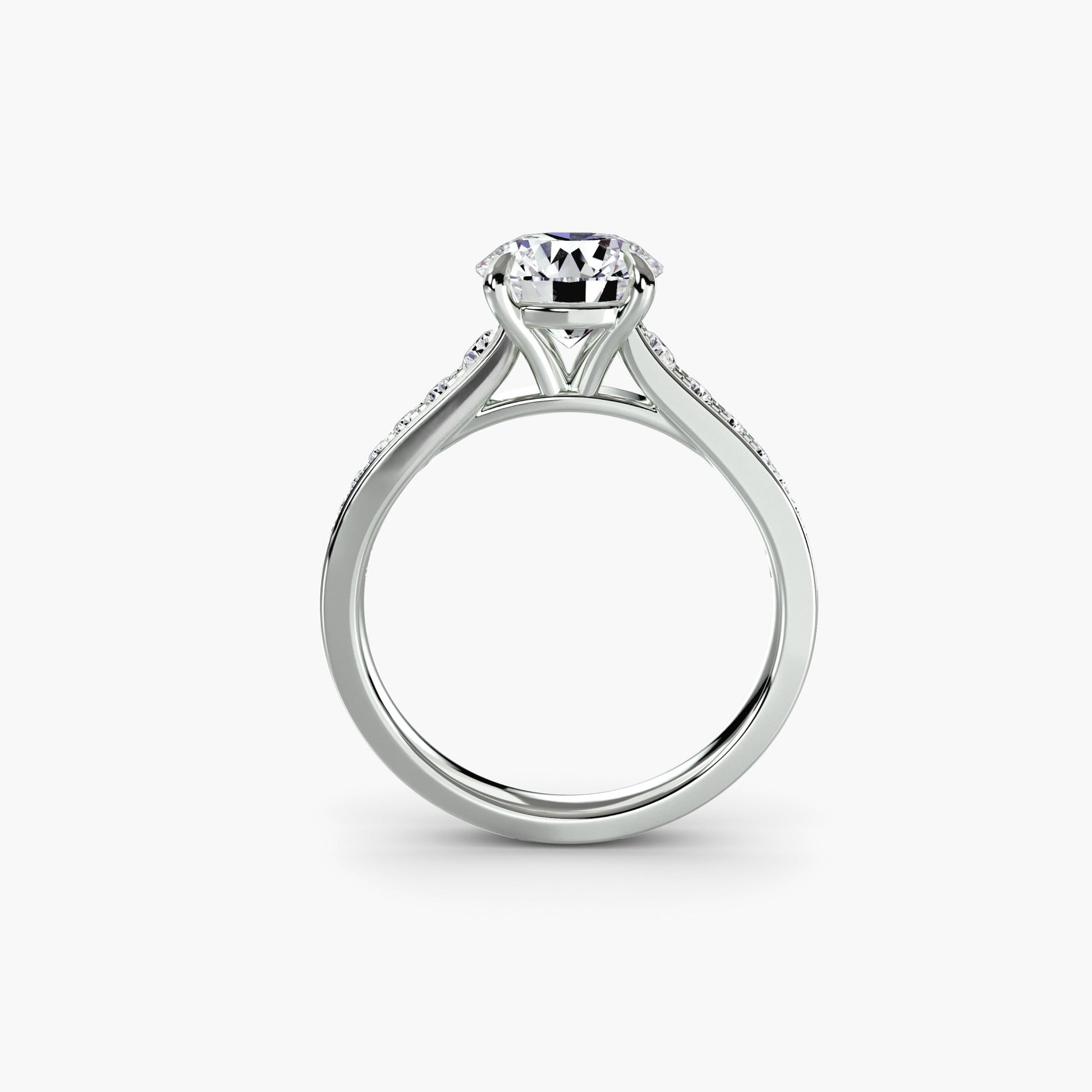 Solitaire with Pavé 7 - AYKA JEWELS