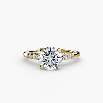 Solitaire with Shoulder Accents - AYKA JEWELS