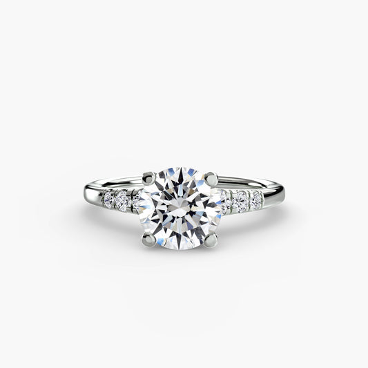 Solitaire with Shoulder Accents - AYKA JEWELS
