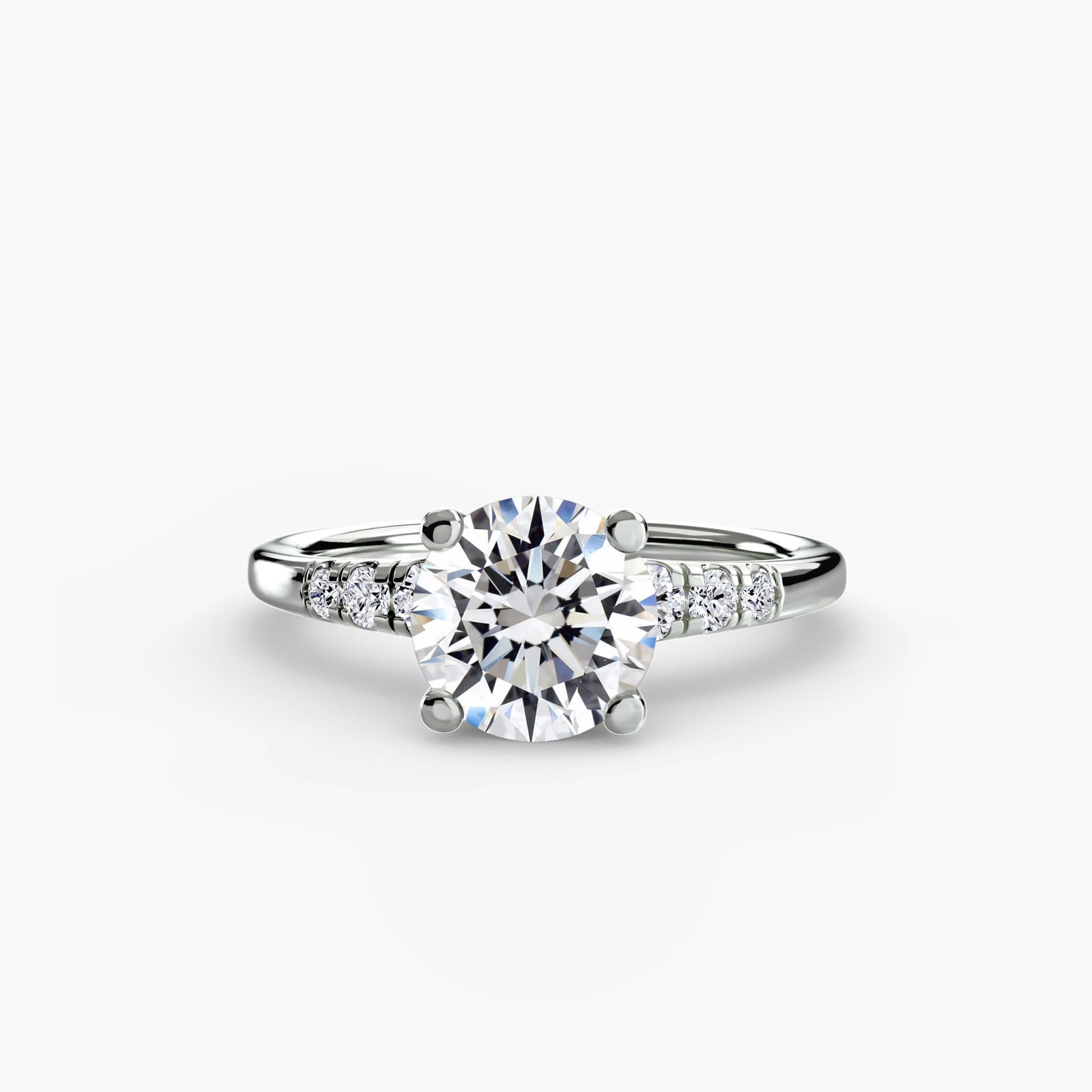 Solitaire with Shoulder Accents - AYKA JEWELS