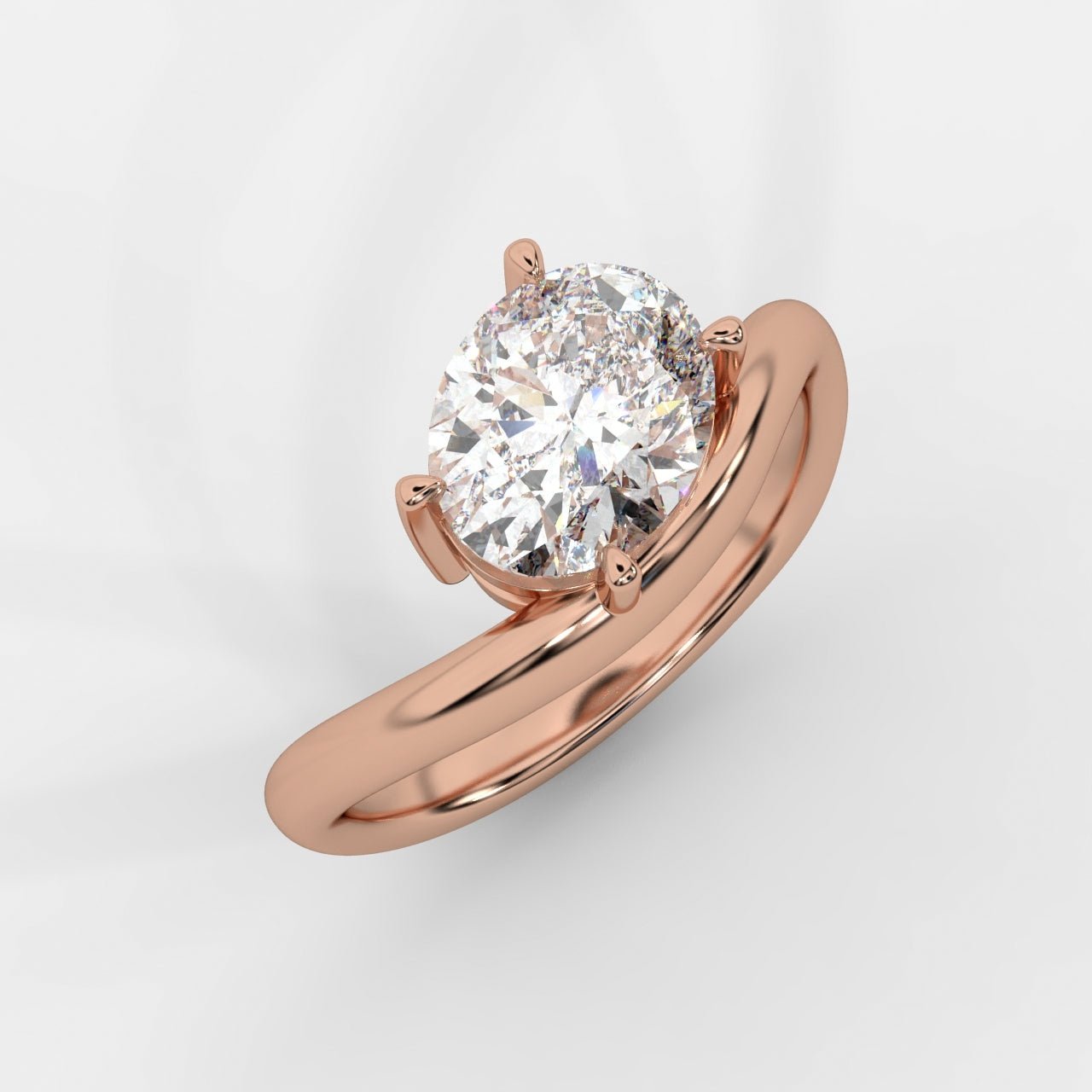 Sway Solitaire Ring - Oval - AYKA JEWELS