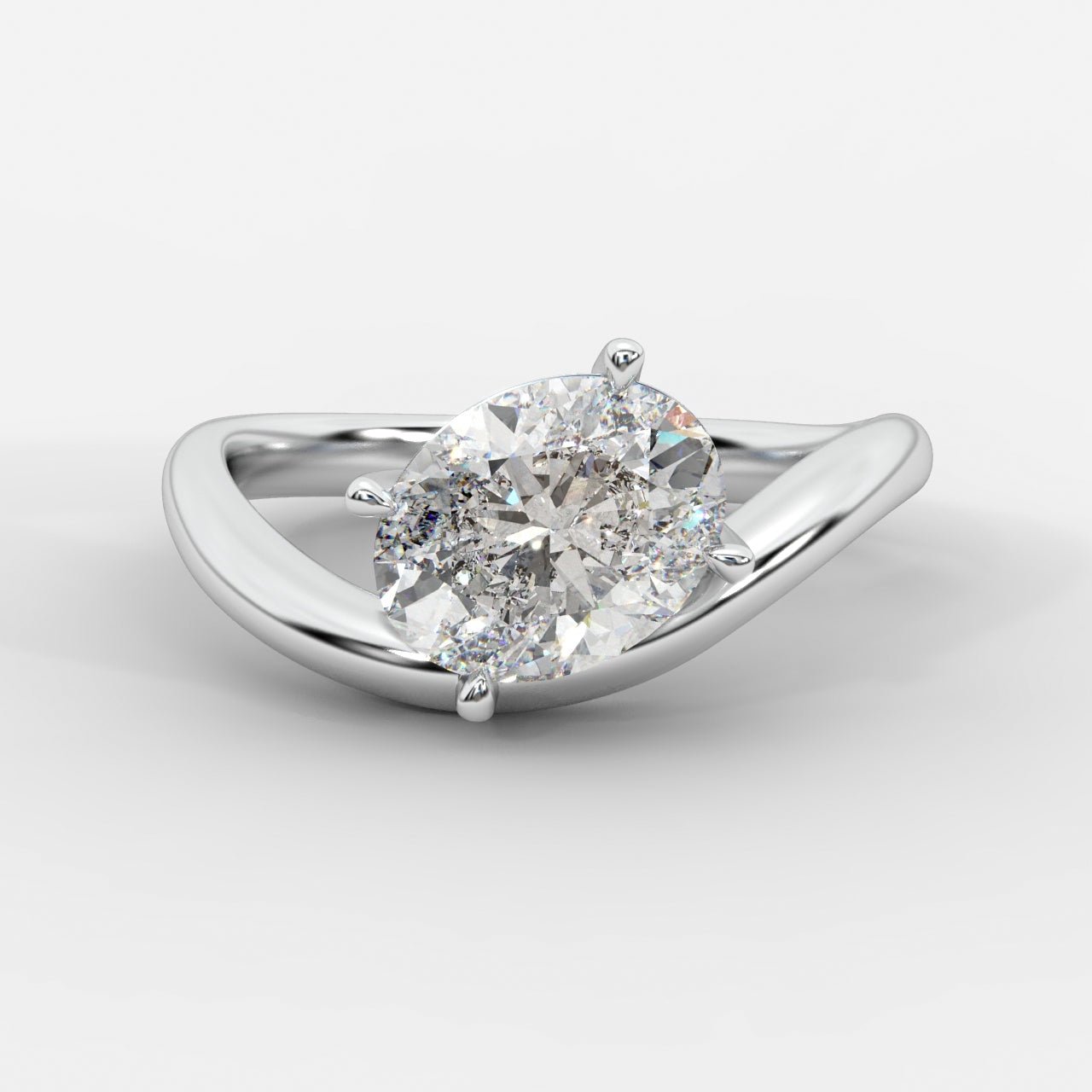 Sway Solitaire Ring - Oval - AYKA JEWELS