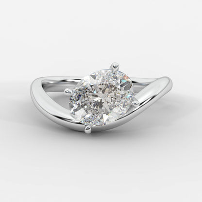 Sway Solitaire Ring - Oval - AYKA JEWELS
