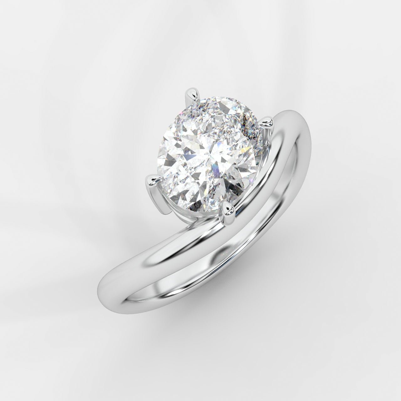 Sway Solitaire Ring - Oval - AYKA JEWELS