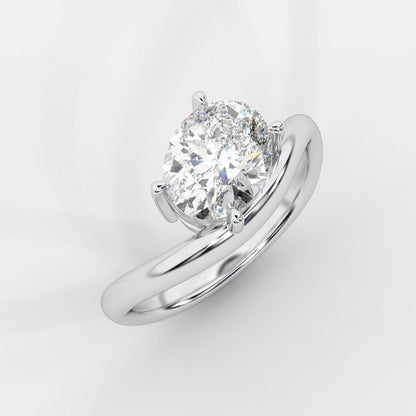 Sway Solitaire Ring - Oval - AYKA JEWELS