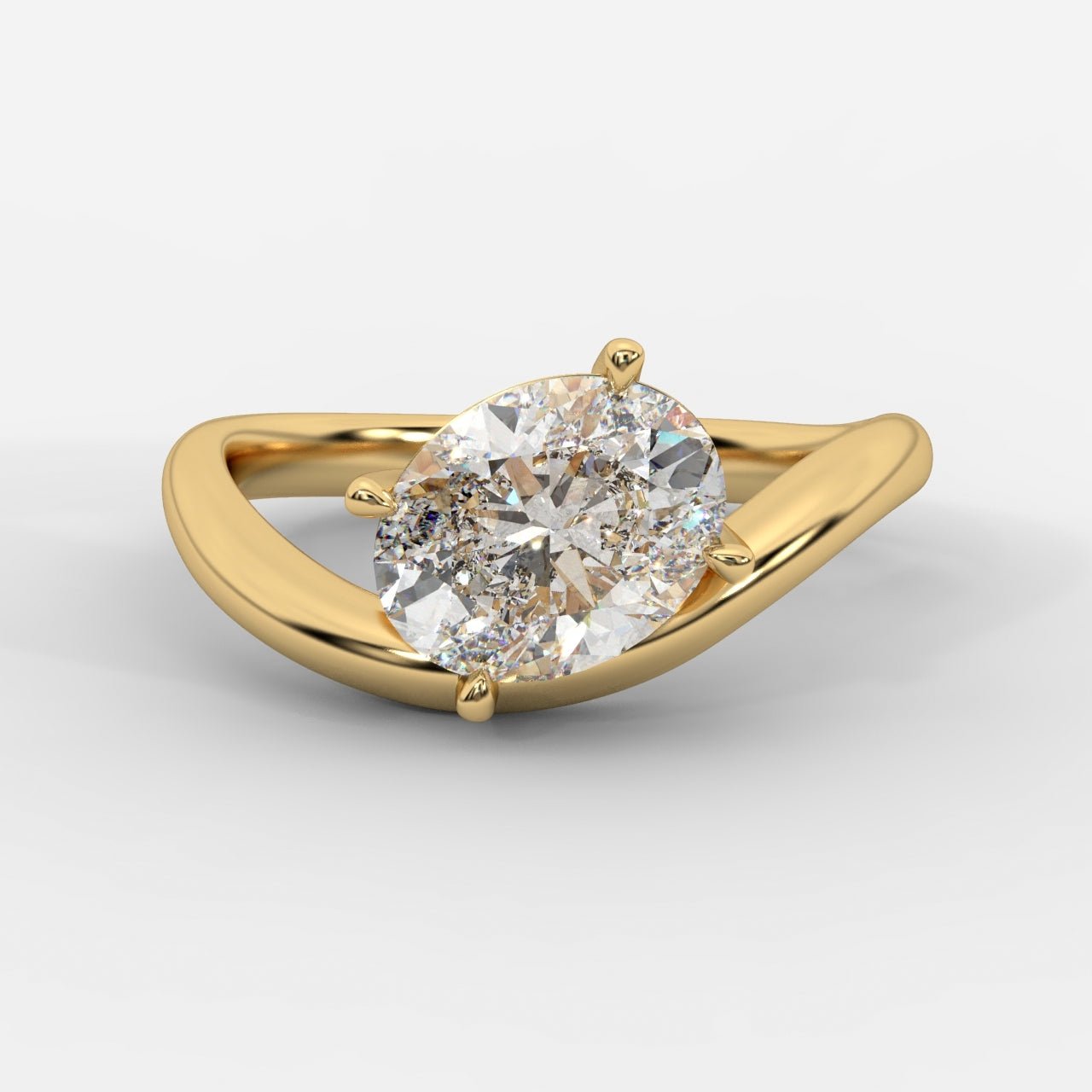 Sway Solitaire Ring - Oval - AYKA JEWELS