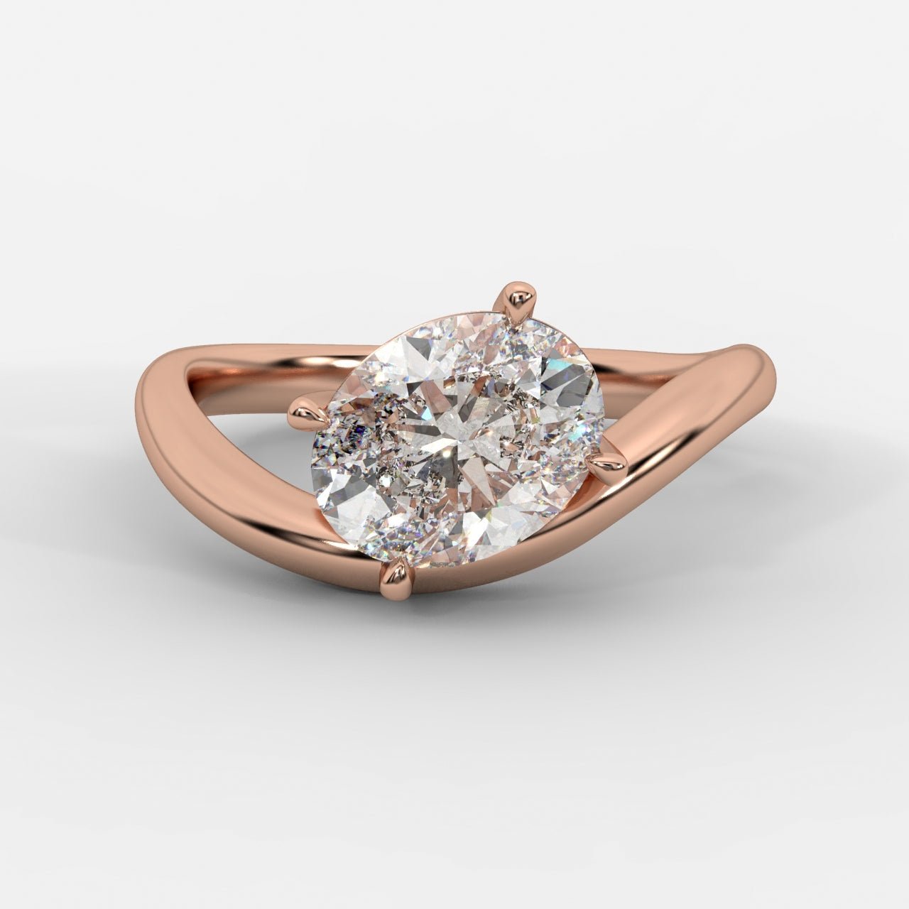 Sway Solitaire Ring - Oval - AYKA JEWELS