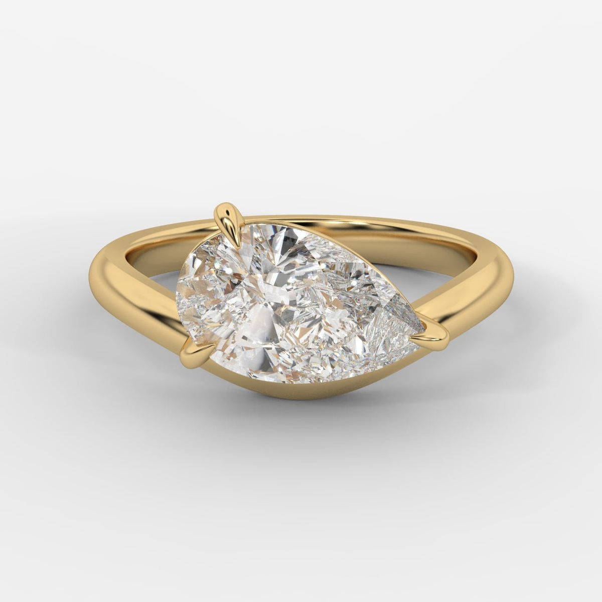 Sway Solitaire Ring - Pear - AYKA JEWELS