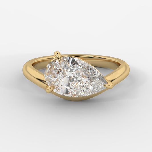 Sway Solitaire Ring - Pear - AYKA JEWELS