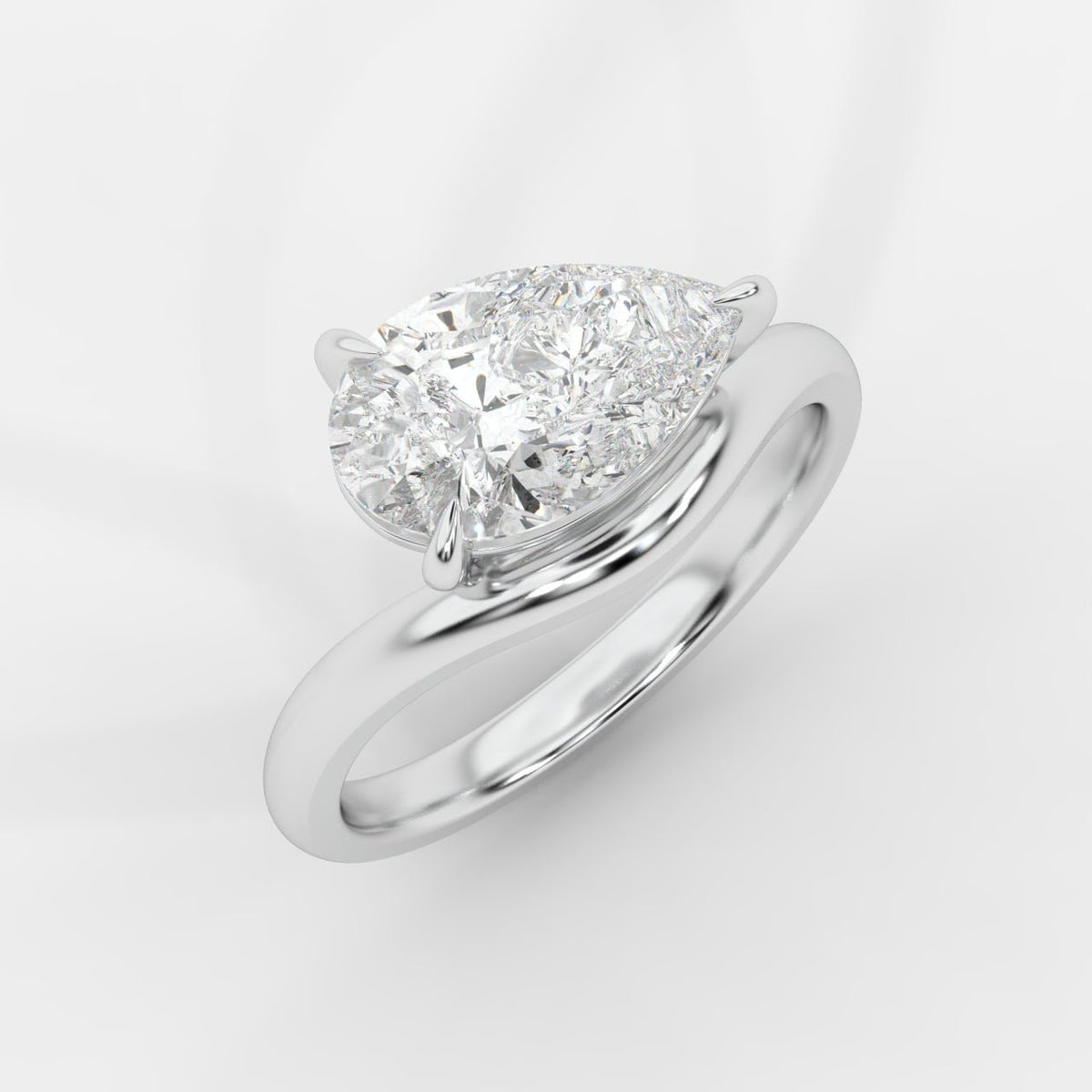 Sway Solitaire Ring - Pear - AYKA JEWELS