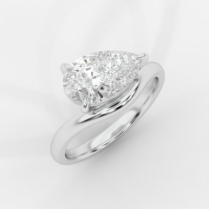 Sway Solitaire Ring - Pear - AYKA JEWELS
