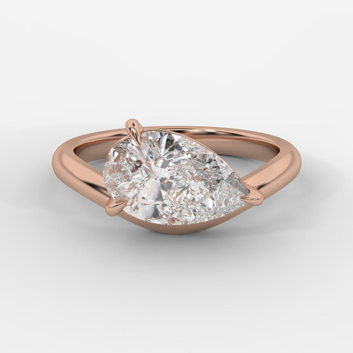 Sway Solitaire Ring - Pear - AYKA JEWELS
