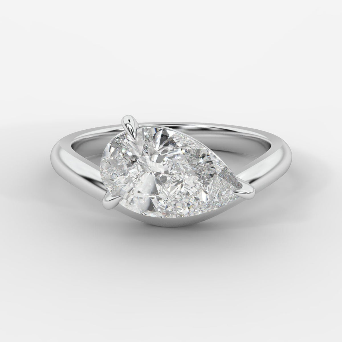 Sway Solitaire Ring - Pear - AYKA JEWELS