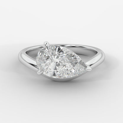 Sway Solitaire Ring - Pear - AYKA JEWELS