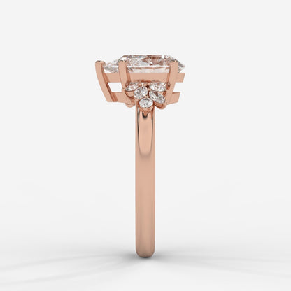 Sylvie Floral Cluster Diamond Ring - Pear - AYKA JEWELS